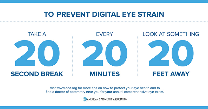 To prevent digital eye strain, the 20 20 20 rule